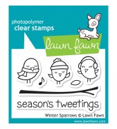 Lawn Fawn Winter Sparrow stamp set